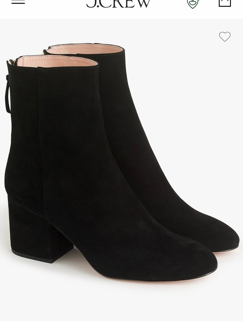 J Crew Sadie black suede ankle boots